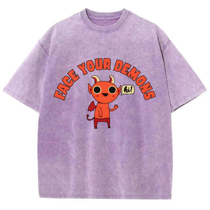 Face Your Demons Vintage Distressed T-shirt