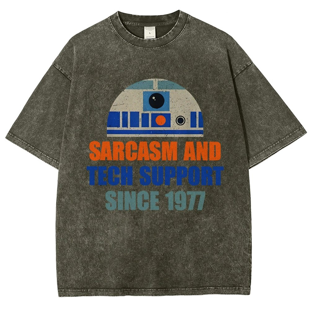 Providing Sarcasm and Tech Support Since 1977 Vintage Distressed T-shirt