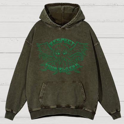 Respect Your Elder Gods Vintage Distressed Hoodie