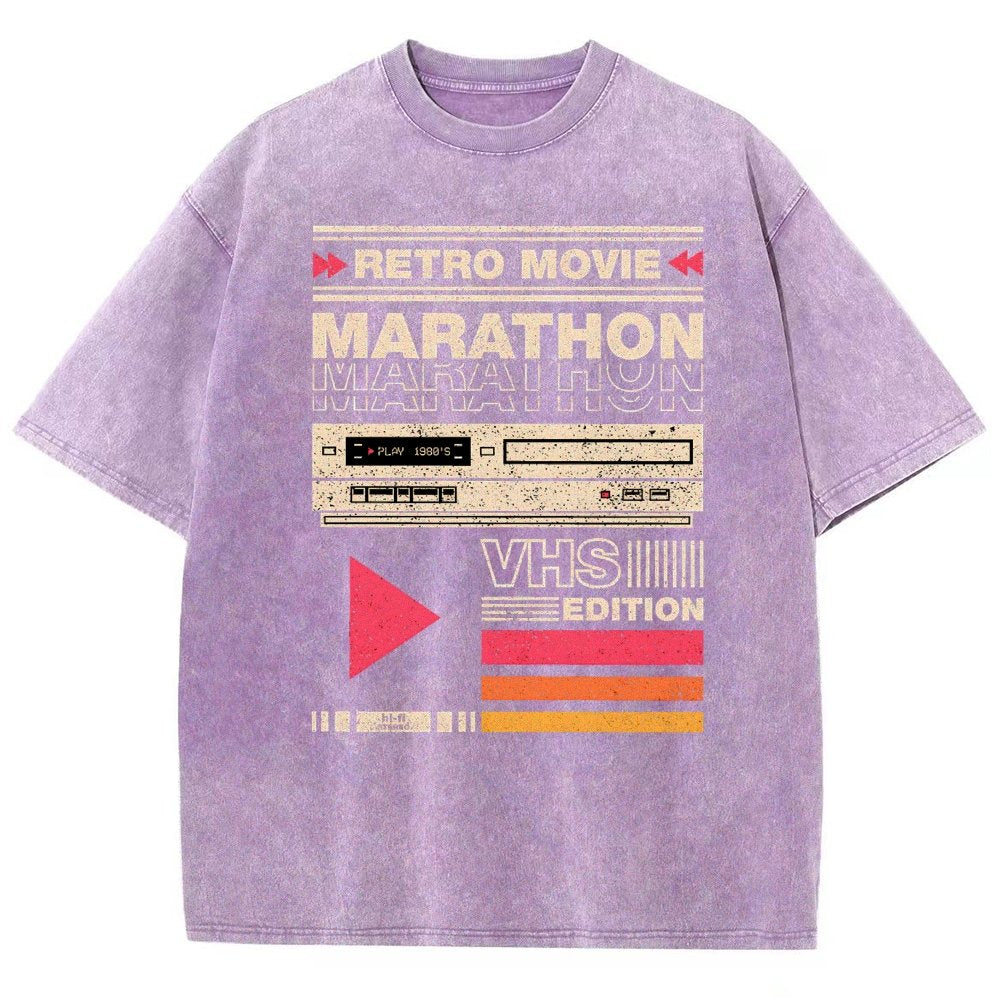 Retro Movie Marathon VHS Edition Vintage Distressed T-shirt