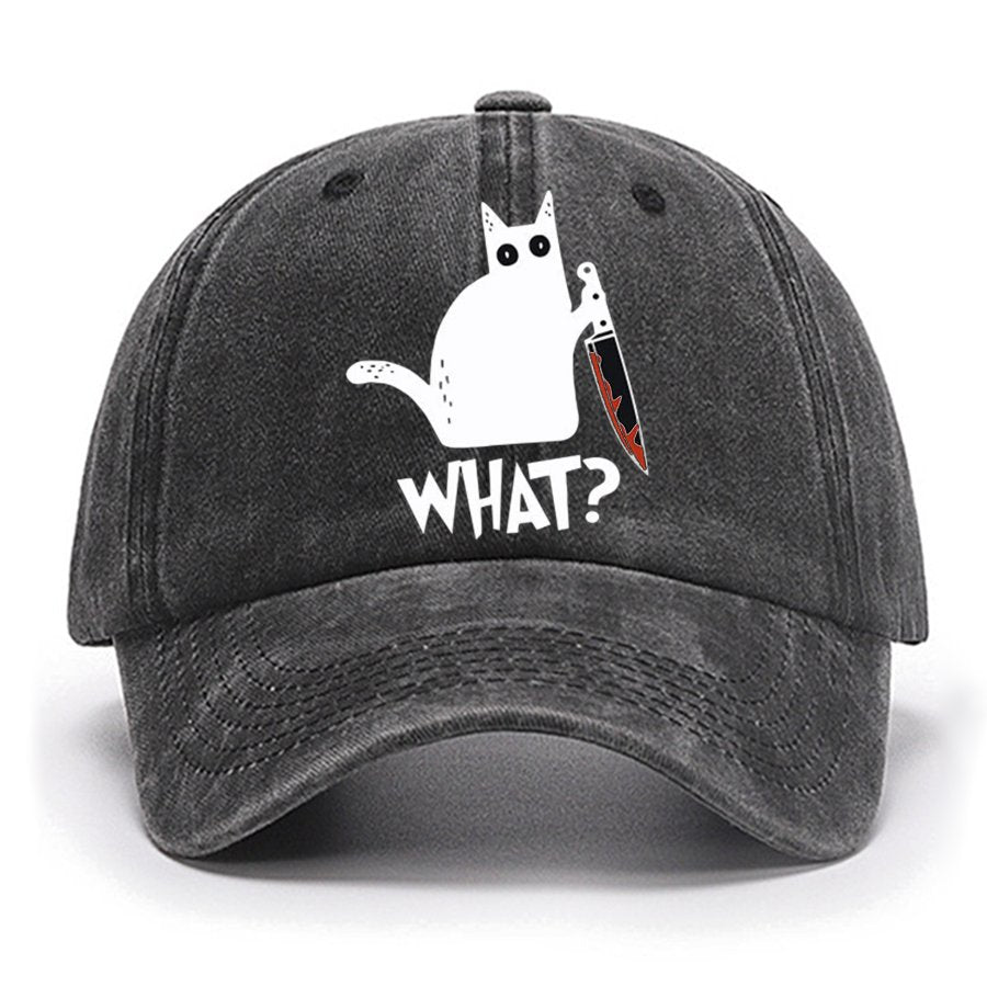 Sarcastic Funny Black Cat Cotton Hat