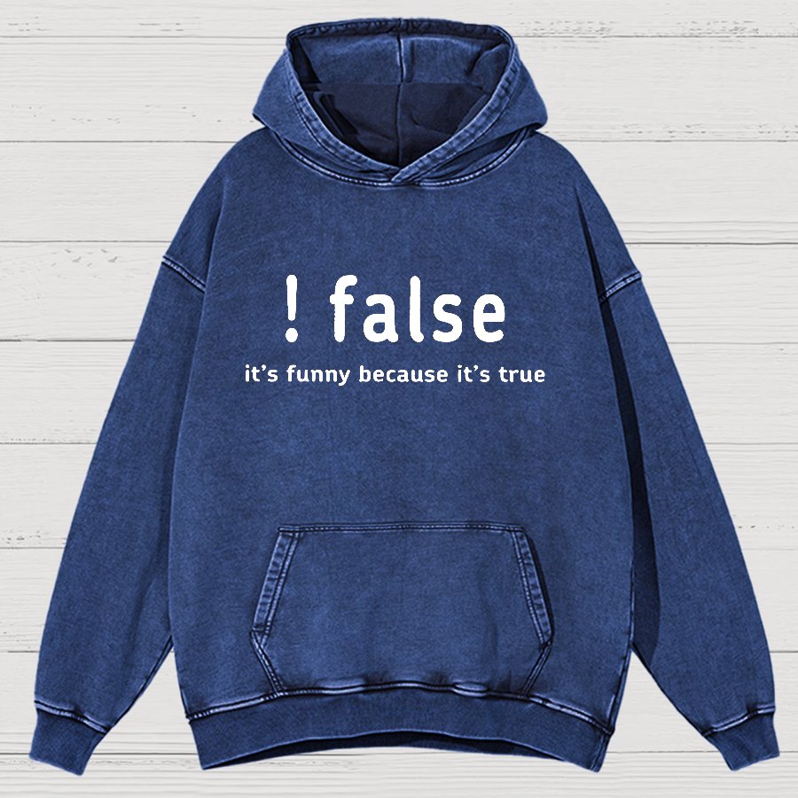 False It's Funny Because It's True Vintage Distressed Hoodie