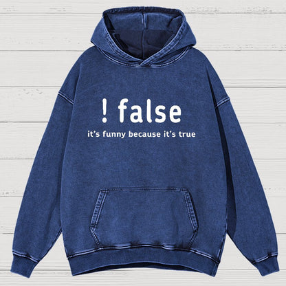 False It's Funny Because It's True Vintage Distressed Hoodie