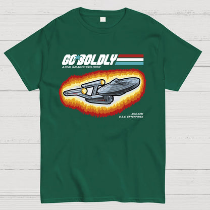 Go Boldly - A Real Cosmic Explorer Geek T-Shirt