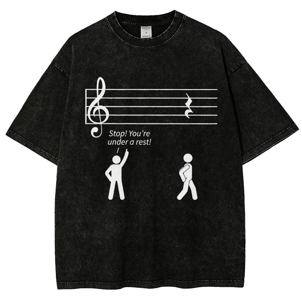 Stop Under A Rest Music Vintage Distressed T-shirt