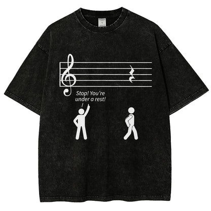 Stop Under A Rest Music Vintage Distressed T-shirt