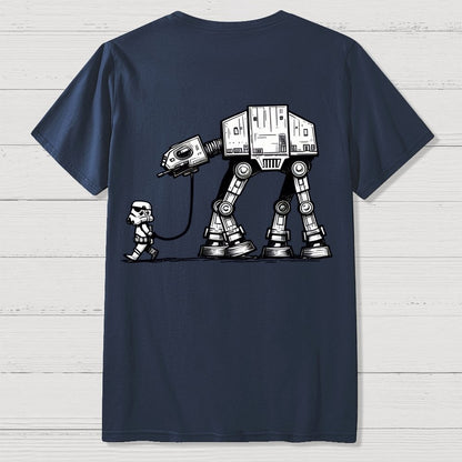 Galactic Robot Dog-Planetary Battles Front And Back Printing Geek T-Shirt