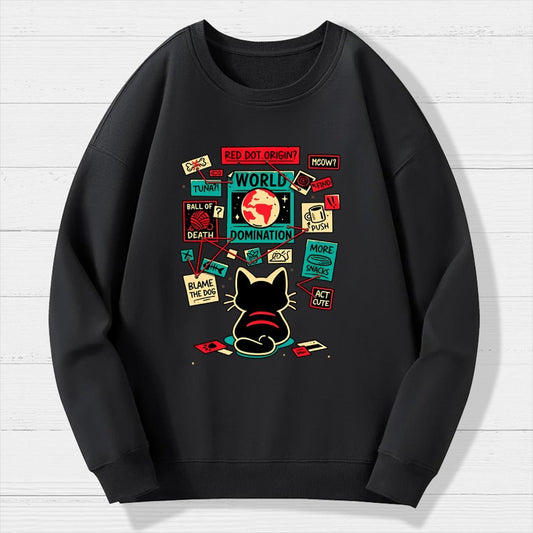 Cat Master Plan Geek Cotton Sweatshirt