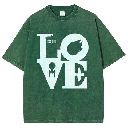 I Love SciFi Black Vintage Distressed T-shirt