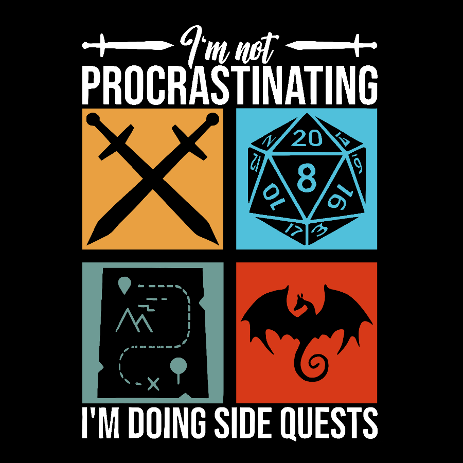 I'm Not Procrastinating I'm Doing Side Quests Geeky T-Shirt