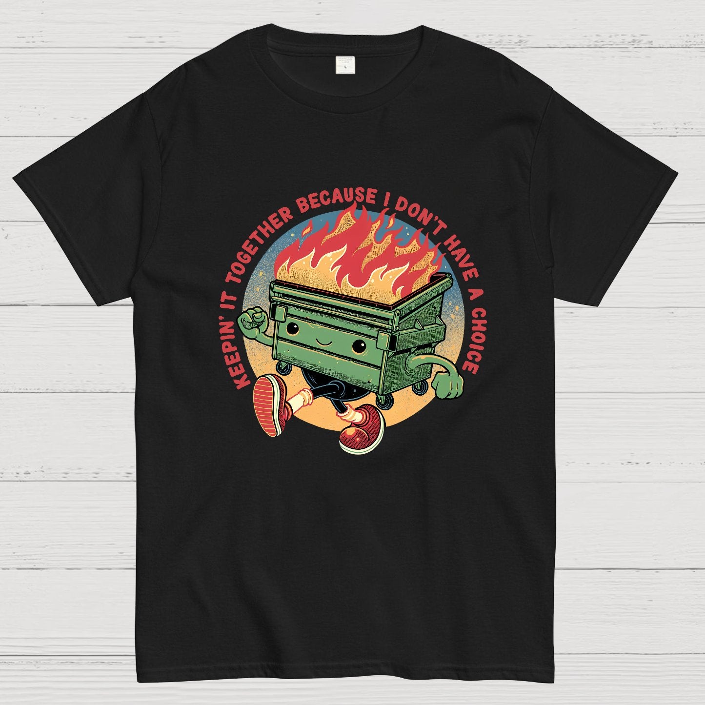 Flaming Dumpster Nerdy T-Shirt