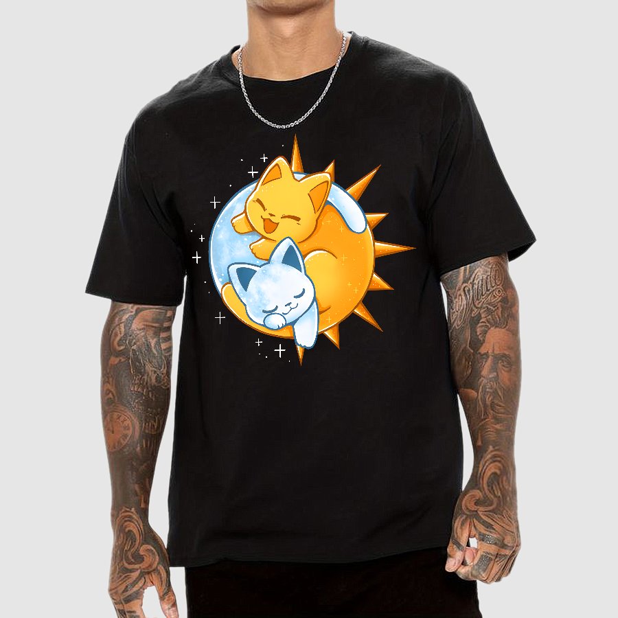 Sun Moon Kittens Geek T-Shirt