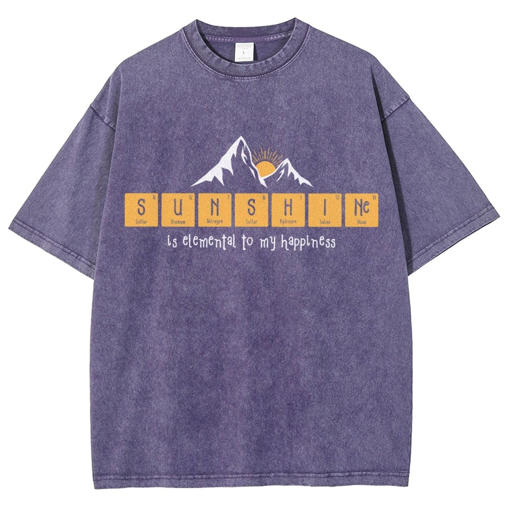 Sunshine Equals Happiness Vintage Distressed T-shirt