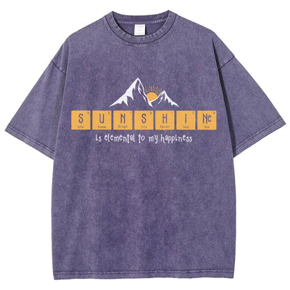 Sunshine Equals Happiness Vintage Distressed T-shirt