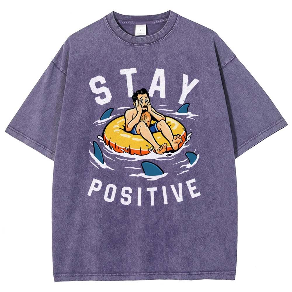 Try to Stay Positive! Vintage Distressed T-shirt