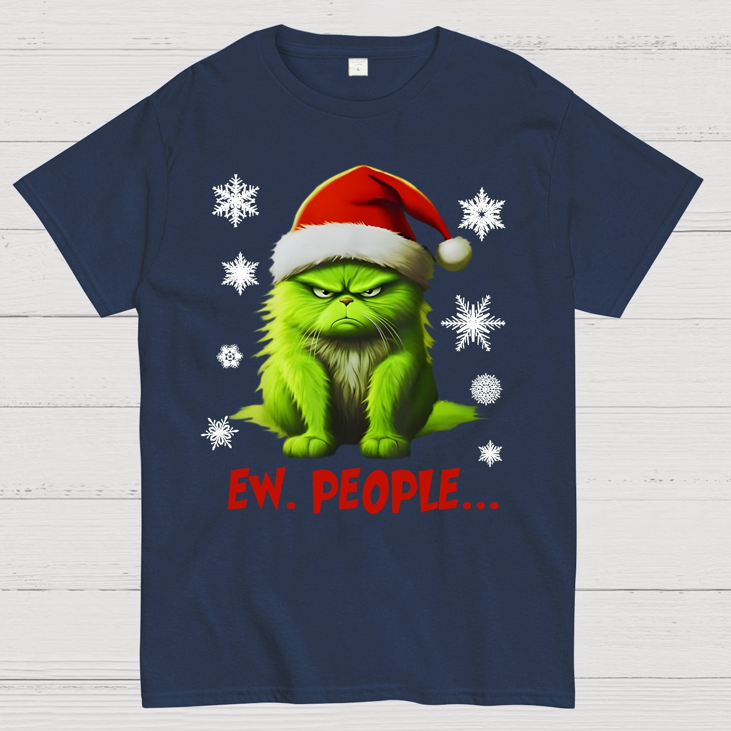 Funny Christmas Cat Geek T-Shirt