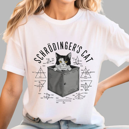 Schrodinger Cat In Box & Formulas Geeky T-Shirt