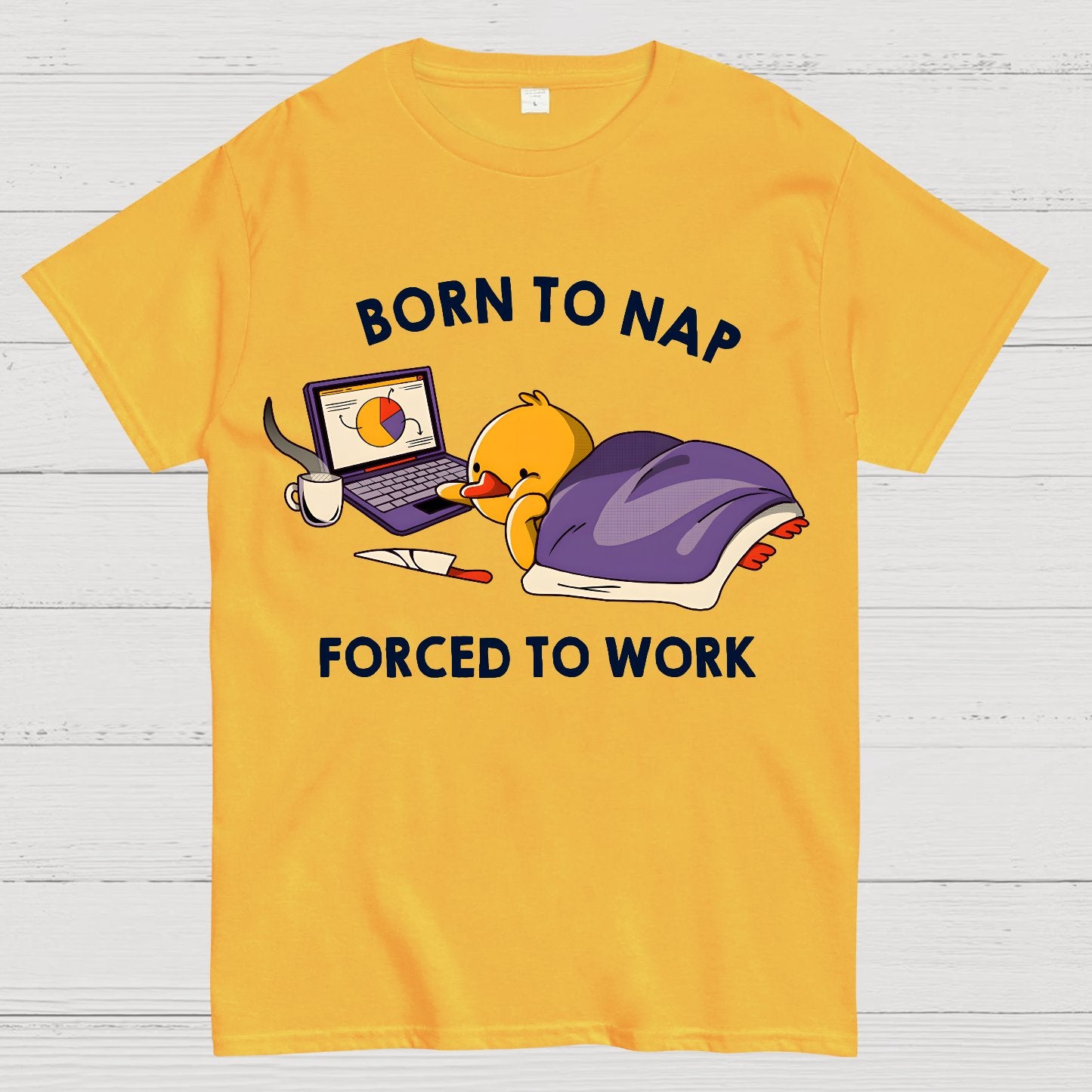 Born to Nap Forced To Work Funny Duck Geek T-Shirt