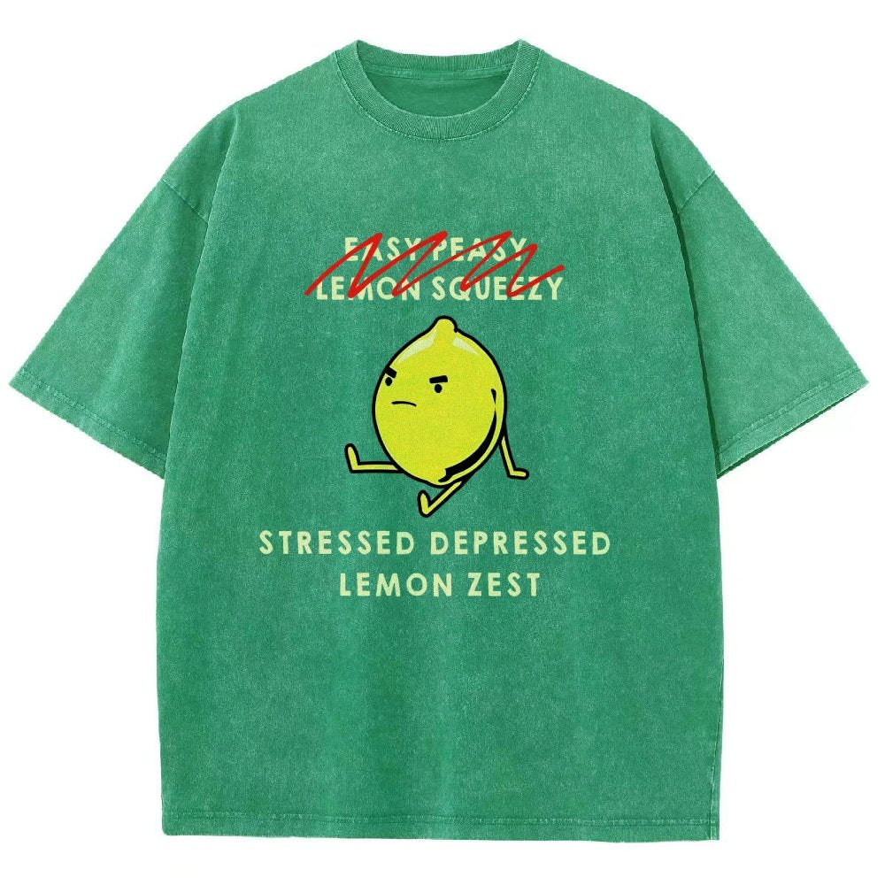 Stressed Depressed Lemon Zest Vintage Distressed T-shirt