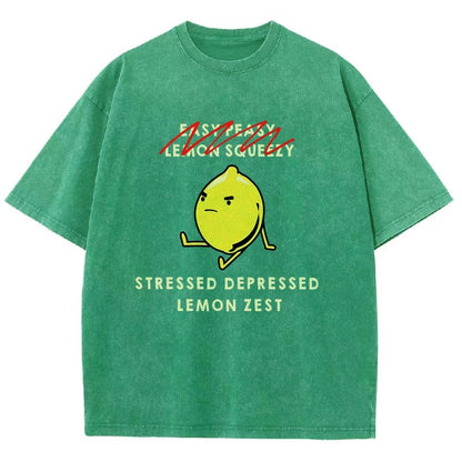 Stressed Depressed Lemon Zest Vintage Distressed T-shirt