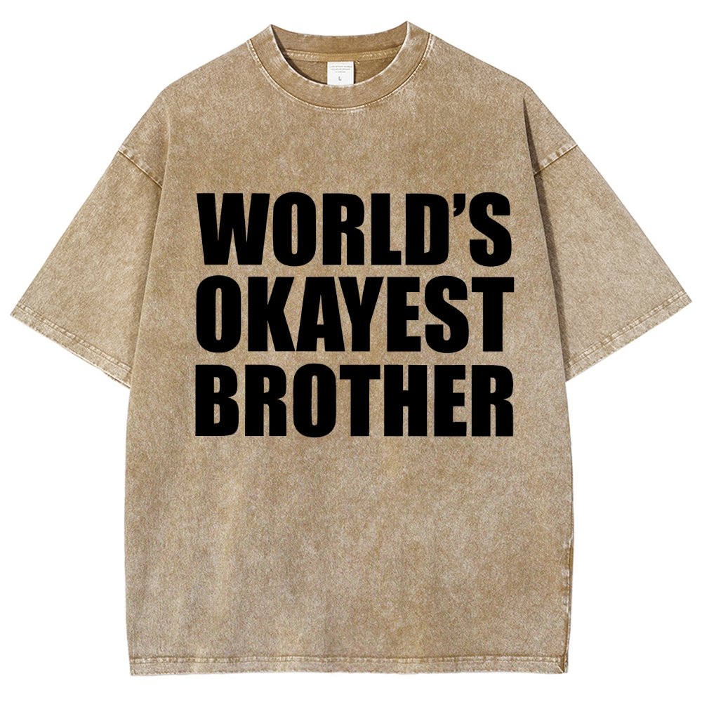 World's Okayest Brother Vintage Distressed T-shirt