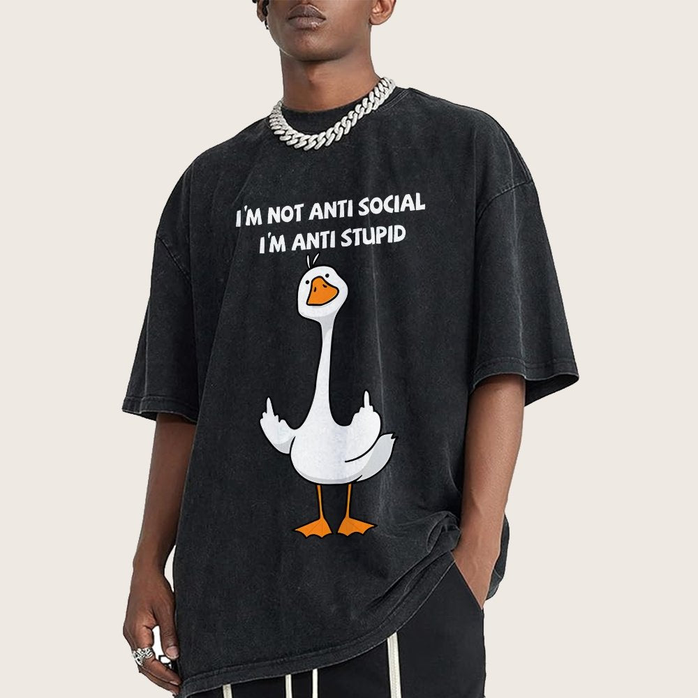 I Am Not Antisocial I’M Antistupid Vintage Distressed T-shirt