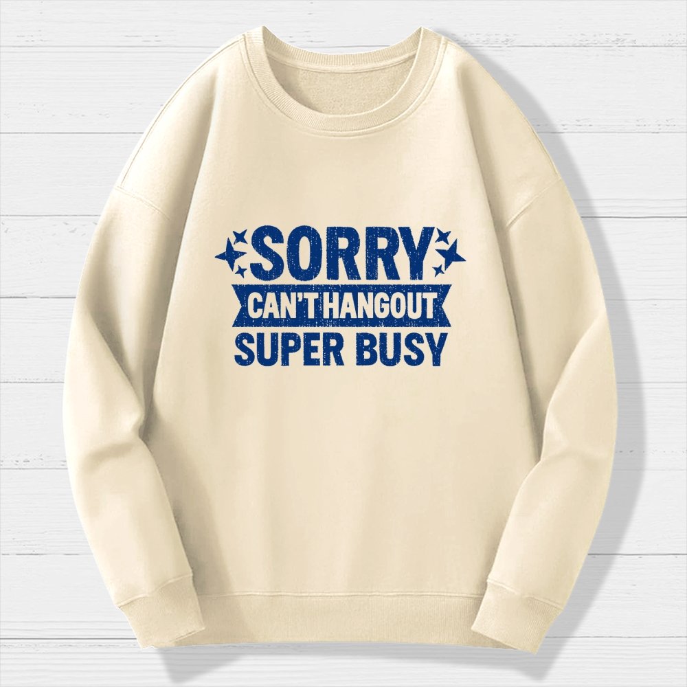 Sorry — Can’T Hang Out — Super Busy Geek Cotton Sweatshirt