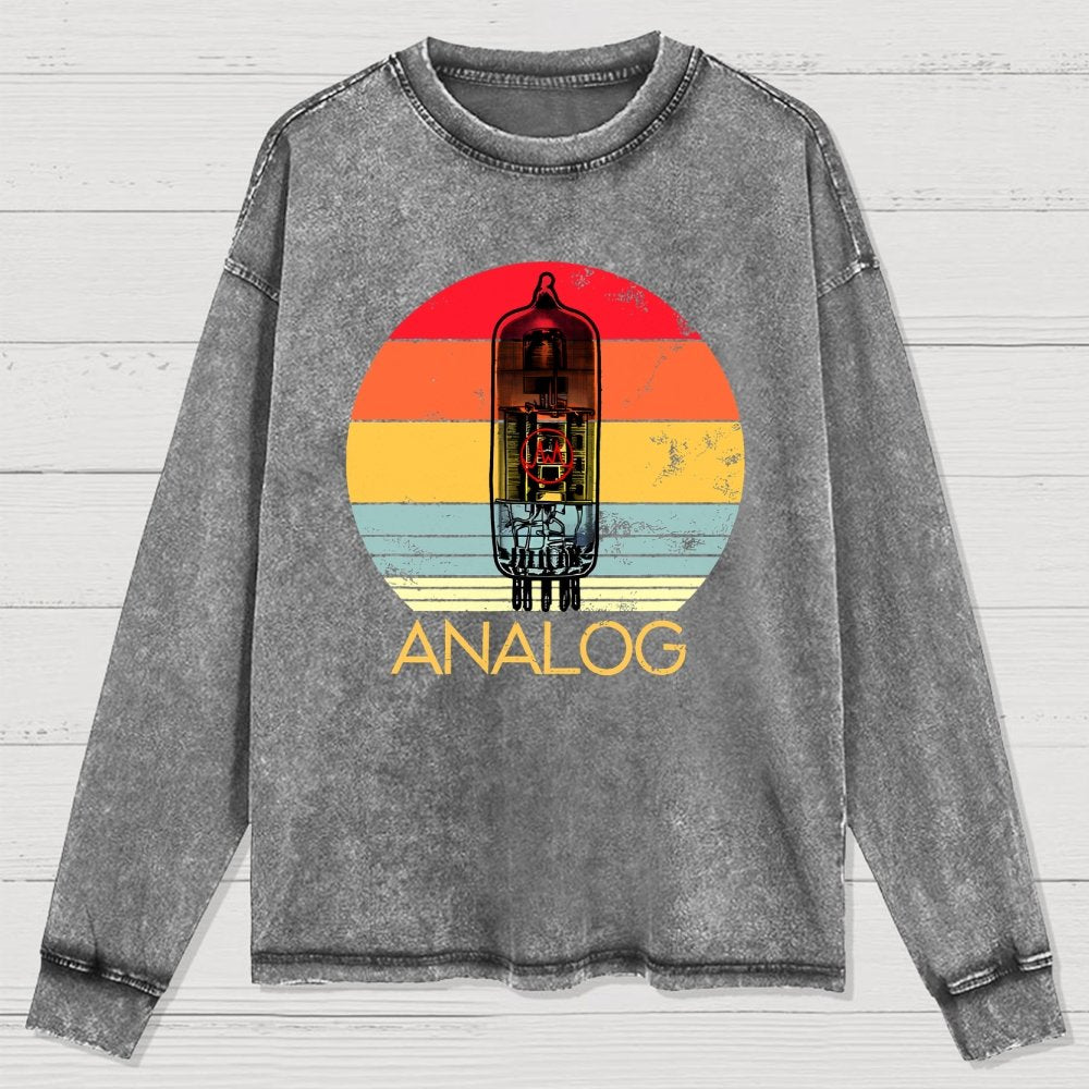 Vacuum Tube Analog Washed Long Sleeve Tee