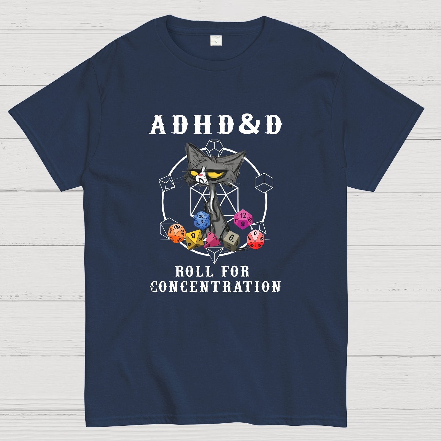 Adhd&Dnd Cat Geeky T-Shirt