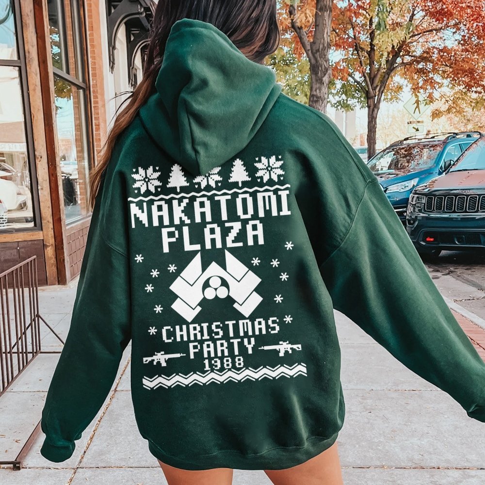 Now I Have a Machine Gun Ho-Ho-Ho Printed Back Unisex Cotton Hoodie