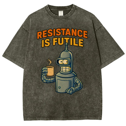 Funny Robot Coffee Design – Opposing Is Hopeless Vintage Distressed T-shirt