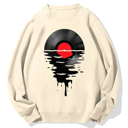 Vinyl LP Music Record Sunset Red Geek Cotton Sweatshirt