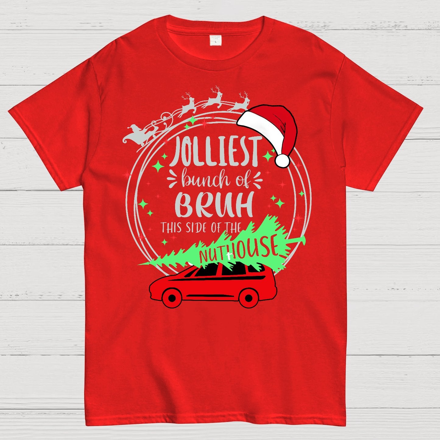 Jolliest Bunch of Bruh Christmas Geek T-Shirt