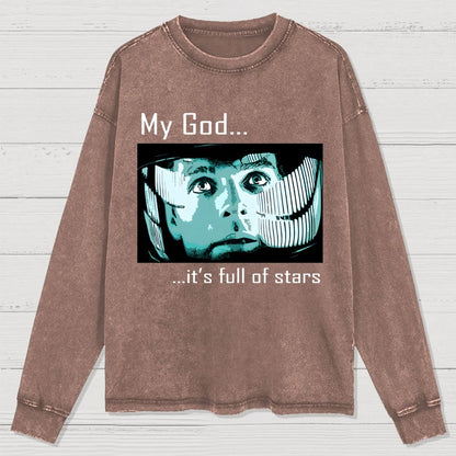 My God t's full of stars! Washed Long Sleeve Tee