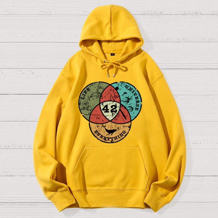 Life, the Universe & Everything Nerdy Graphic Geek Cotton Hoodie