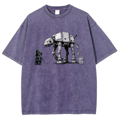 The villain and his adorable steel pet Vintage Distressed T-shirt