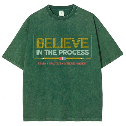 Believe in the Process Vintage Distressed T-shirt
