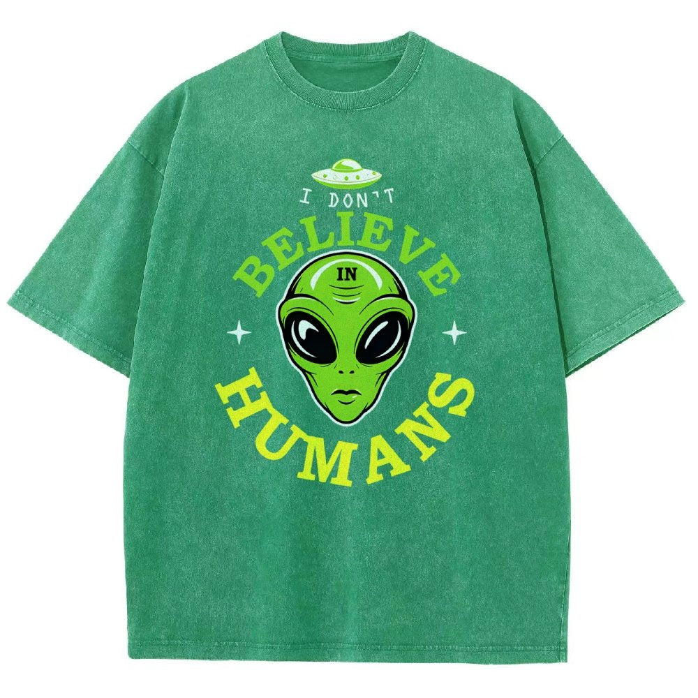 I Don't Believe in Humans Vintage Distressed T-shirt