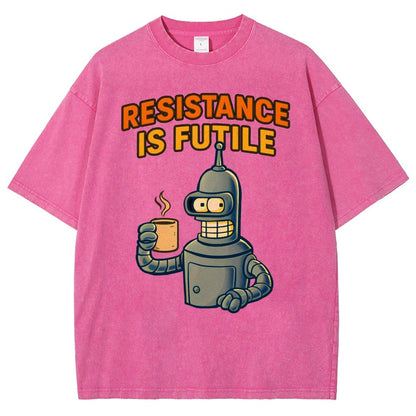 Funny Robot Coffee Design – Opposing Is Hopeless Vintage Distressed T-shirt