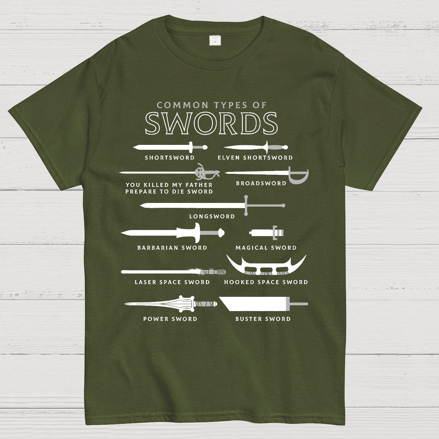 Common Types Of Swords Geek T-Shirt