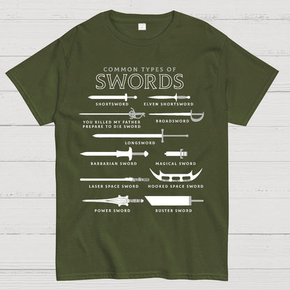 Common Types Of Swords Geek T-Shirt