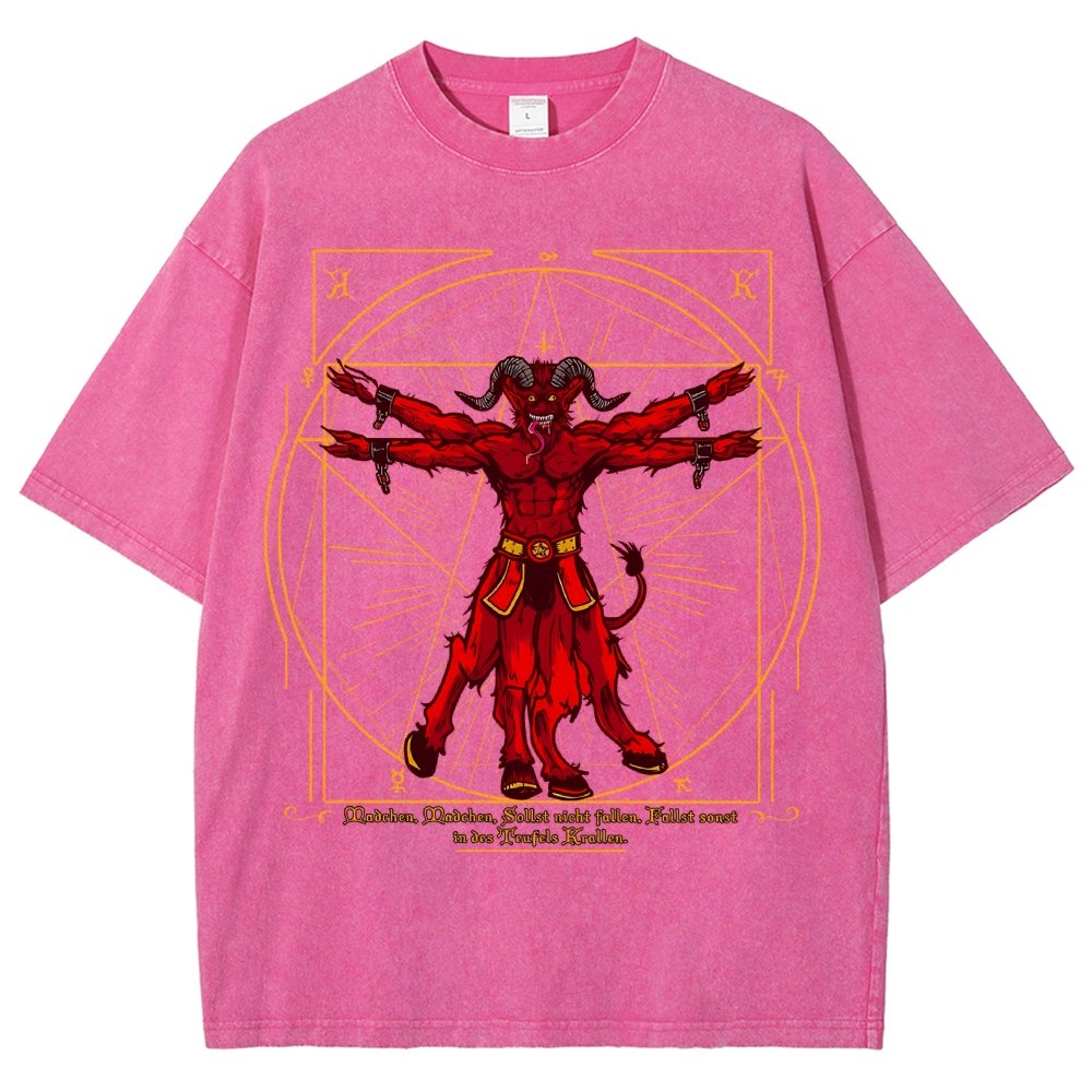 Vitruvian Krampus Vintage Distressed T-shirt
