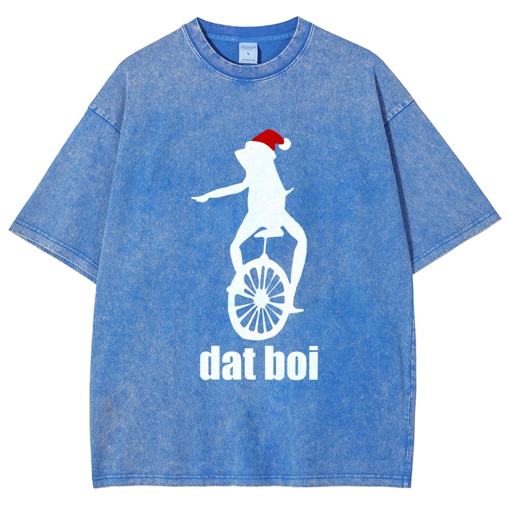 Christmas Here Comes Dat Boi Waddup Meme Vintage Distressed T-shirt