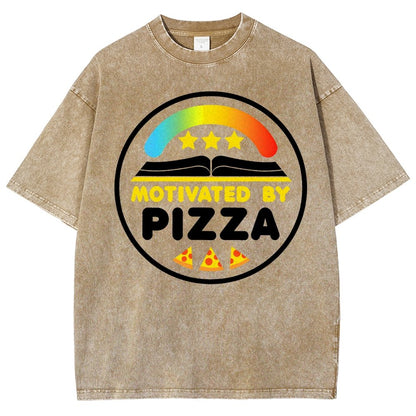 Motivated By Pizza Vintage Distressed T-shirt
