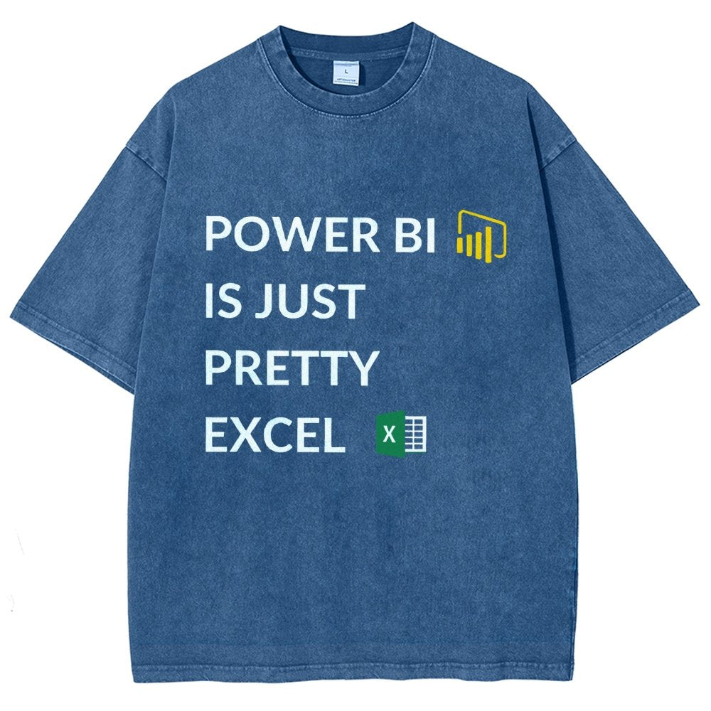 Excel VS Power BI Vintage Distressed T-shirt