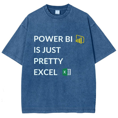 Excel VS Power BI Vintage Distressed T-shirt