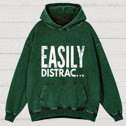 Easily Distrac  Vintage Distressed Hoodie