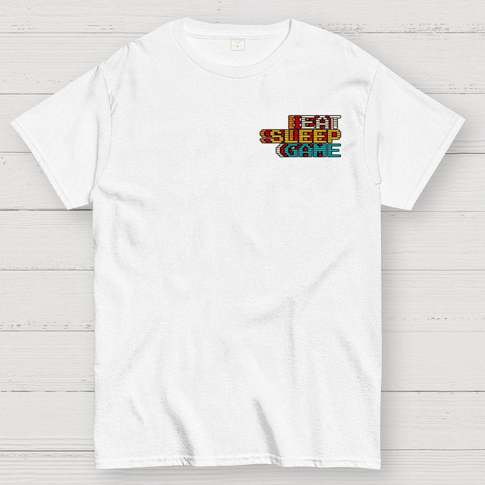 Eat Sleep Game Repeat  Front And Back Printing Geek T-Shirt