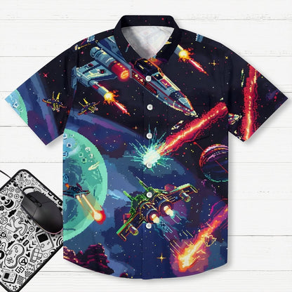 Space spaceship Geek Hawaiian Shirt