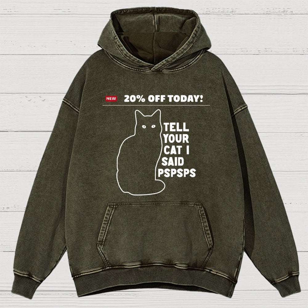 Tell Your Cat Vintage Distressed Hoodie